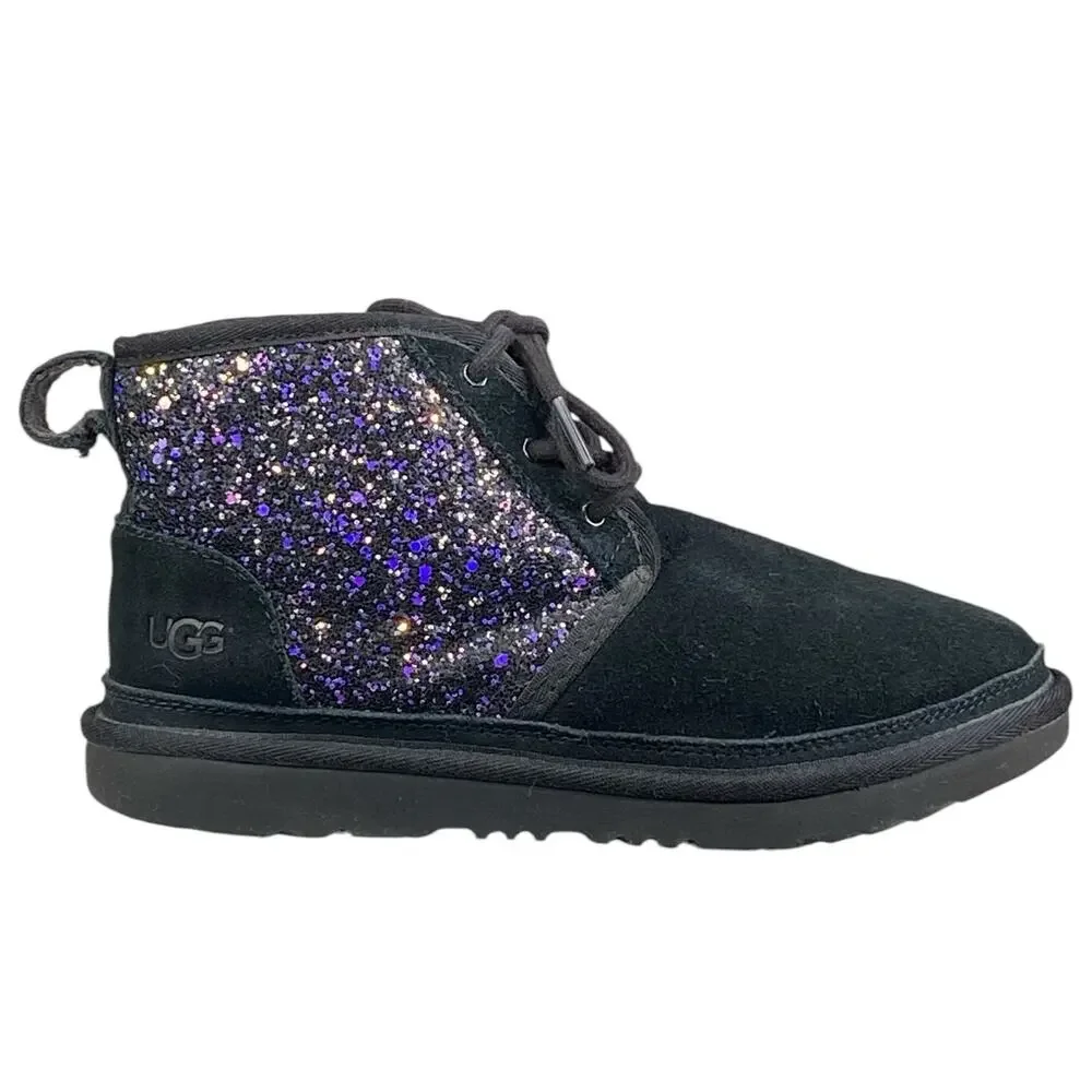 UGG Kids Neumel Cosmos Black Suede Chukka Boot Size US 4